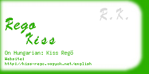 rego kiss business card